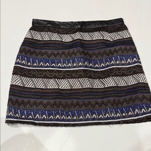 H&M Mini Skirt - Black, Blue, White Pattern